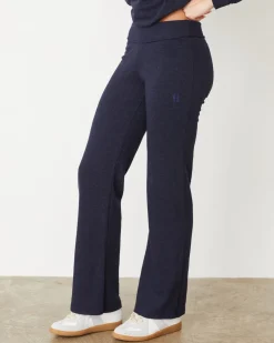 MONROW Original Fleece Flare Pant HEATHEREDNAVY Fashion